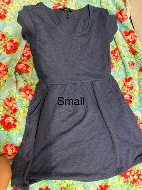 Forever 21 Girls' Heather Navy Short Sleeve Knit Dress
